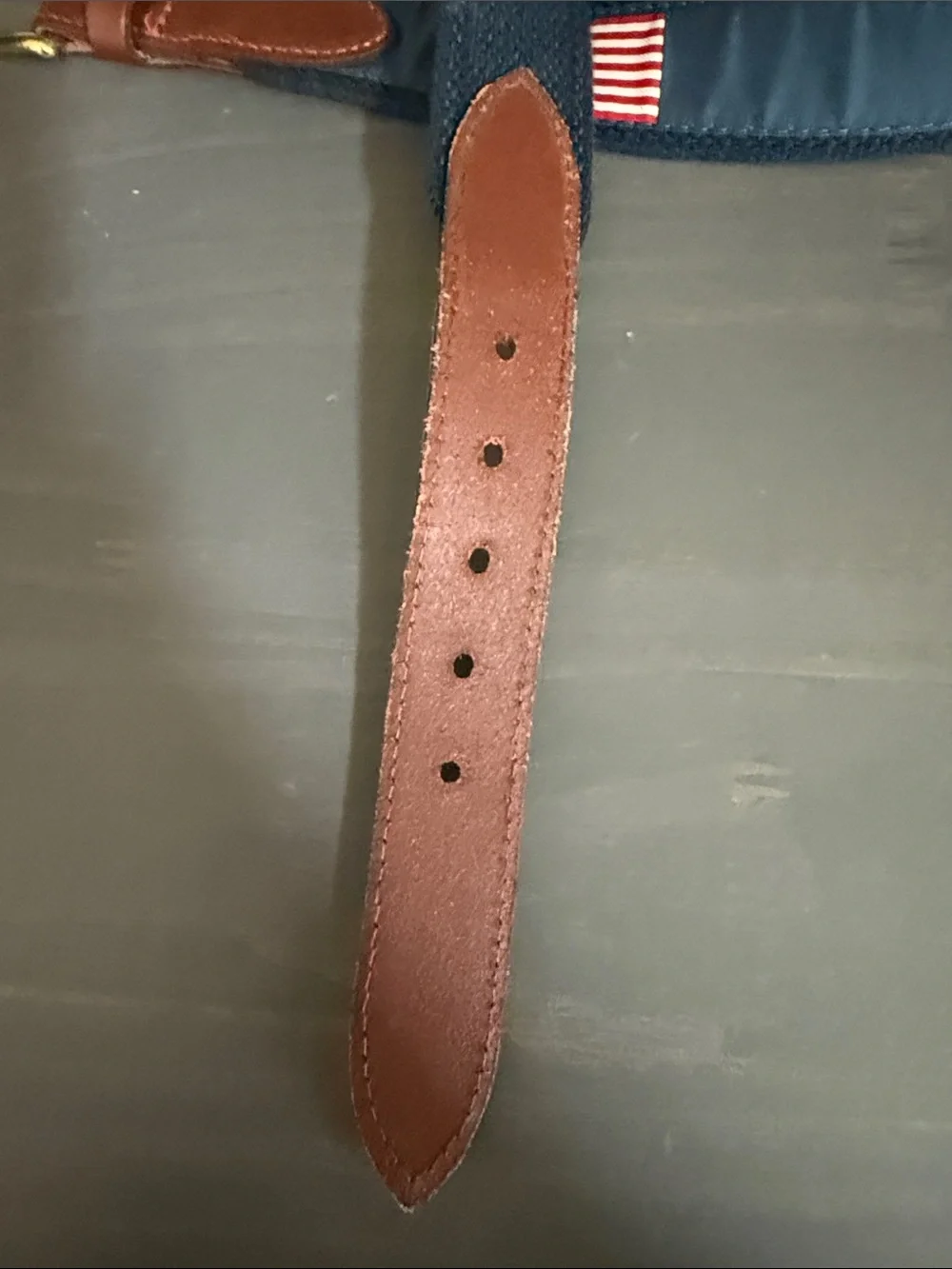Vineyard Vines Kids Navy American Flag Belt with Leather Trim size 28